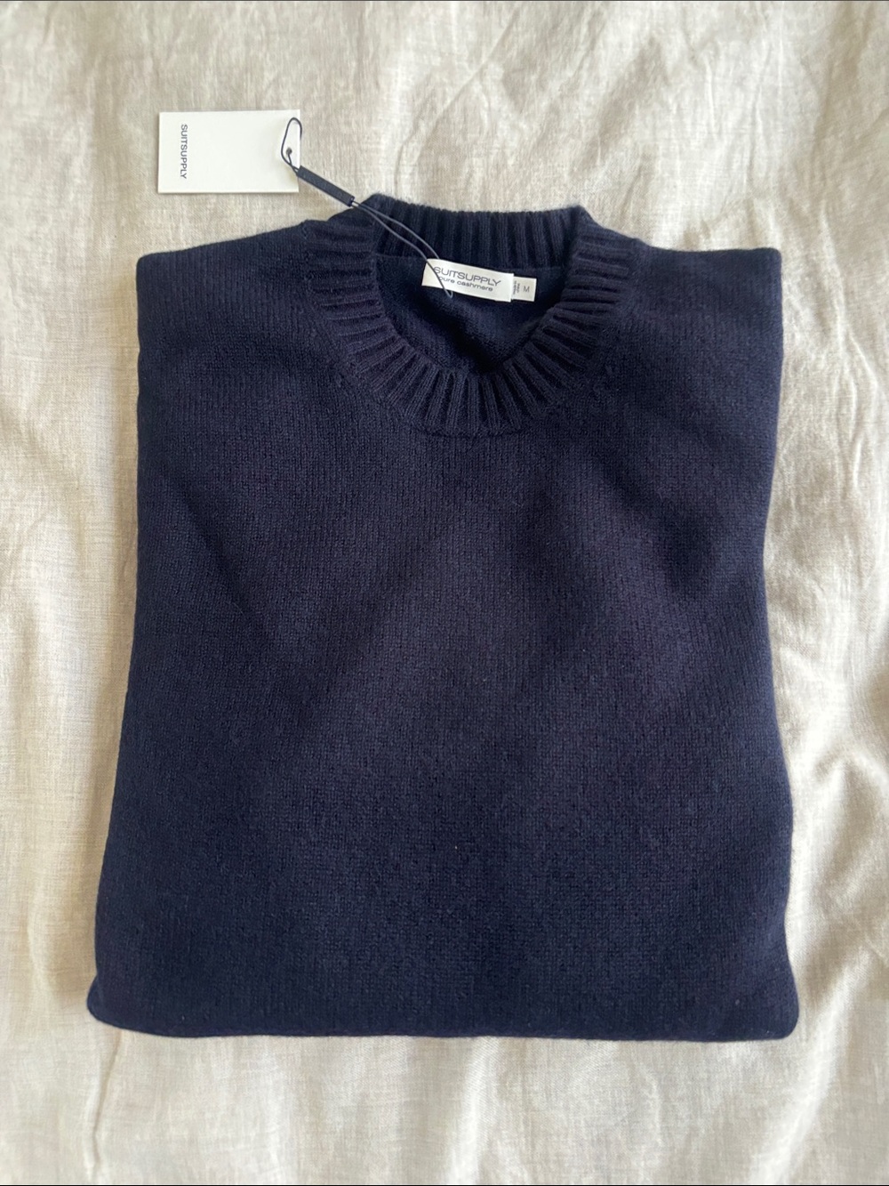 Suitsupply Cashmere Navy Crewneck Sweater